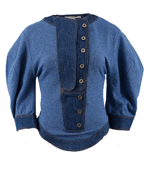 Denim Button Front Jumper