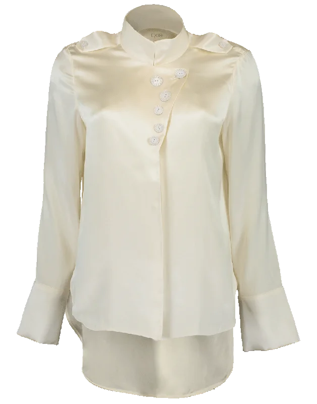 Aleski Silk Button Blouse