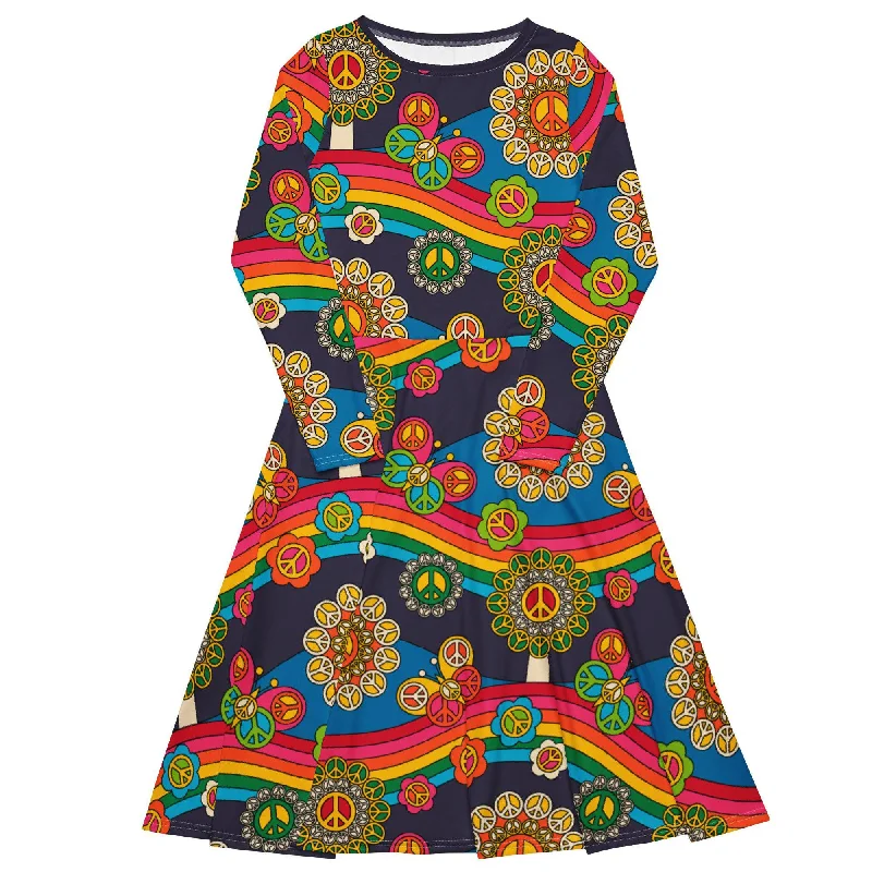 HIPPIE PARK - Midi dress with long sleeves and pockets