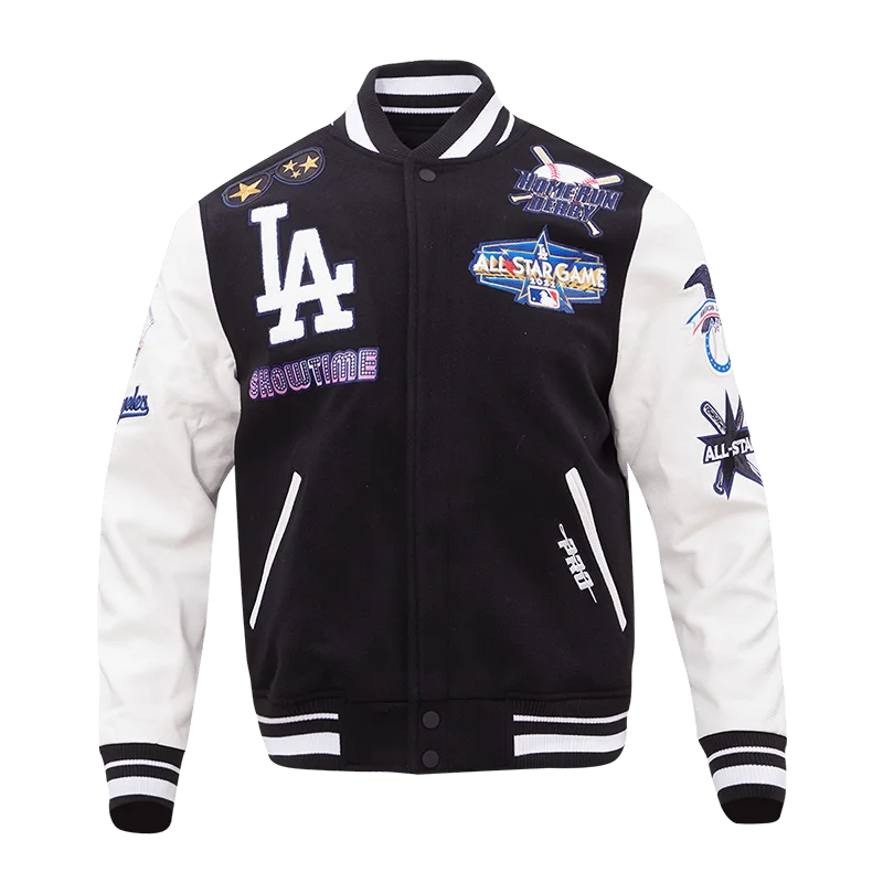 MLB LOS ANGELES DODGERS ALL STAR MEN'S VARSITY JACKET (BLACK/WHITE)