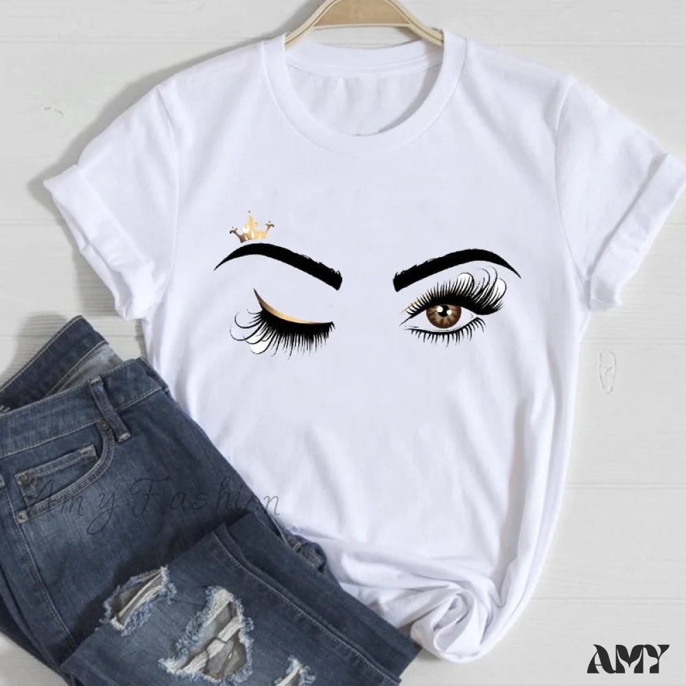 Amy Fashion - Graphic Lady Print Female T-Shirt