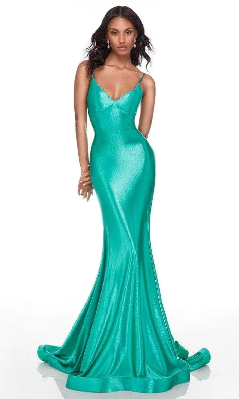 Alyce Paris 61169 - V-Neck Satin Mermaid Prom Gown