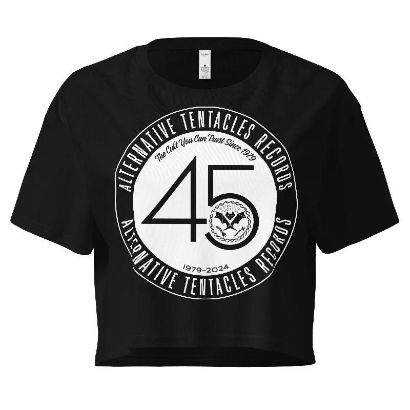 Alternative Tentacles 45th Anniversary - White on Black Women’s crop top