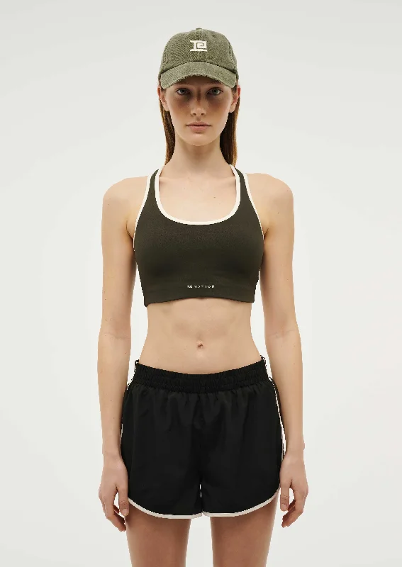 STELLAR SPORTS BRA IN FOREST NIGHT / WHISPER WHITE