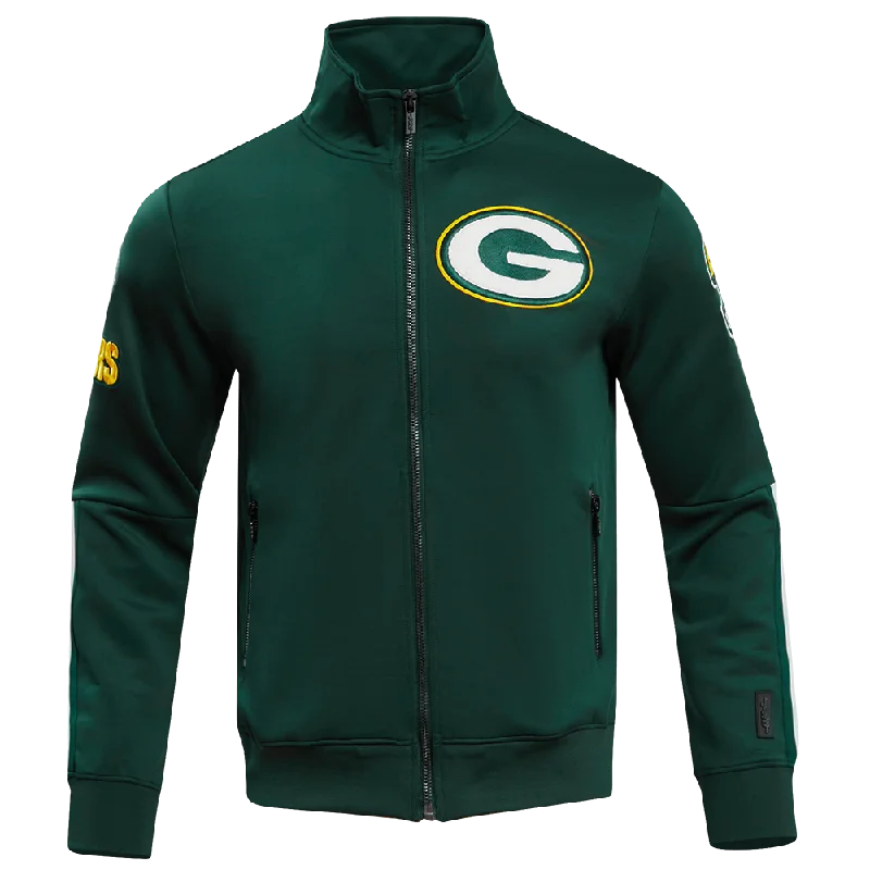 NFL GREEN BAY PACKERS CLASSIC MEN'S DOUBLE KNIT TRACK JACKET (FOREST GREEN)