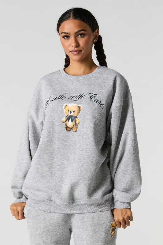 Graphic Fleece Oversized Sweatshirt