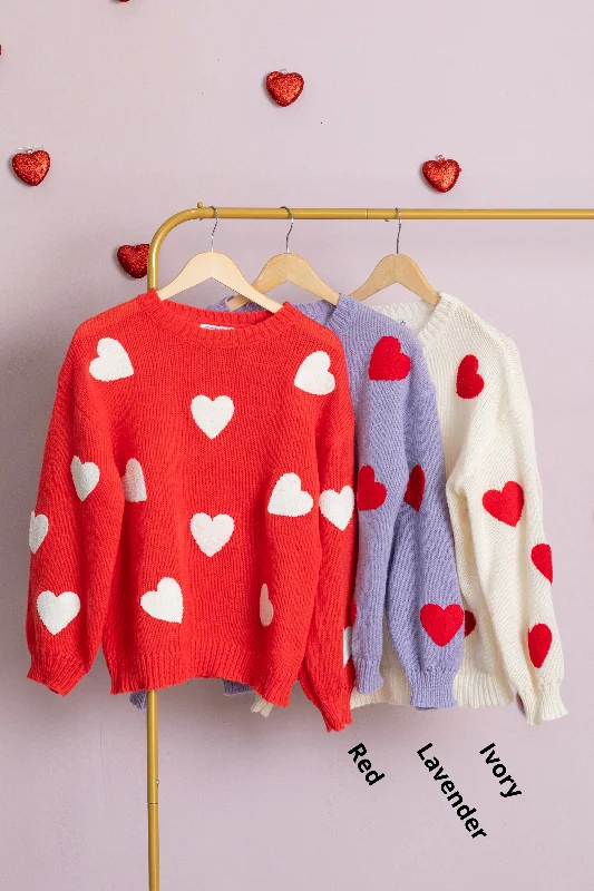 Heart Patch Pattern Sweater