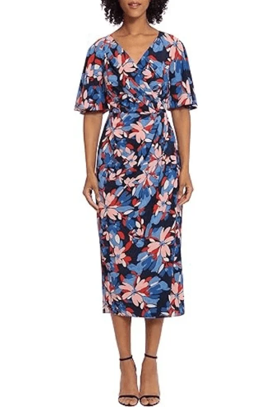 Maggy London G5684M - Floral Short Sleeve Casual Dress