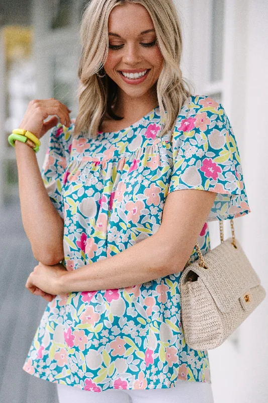 Sweet Nothings Jade Green Floral Top