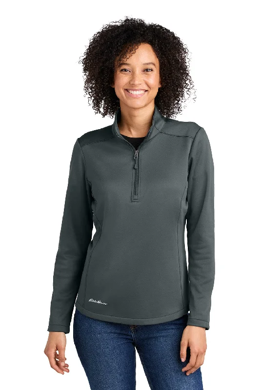 Eddie Bauer Womens Smooth Fleece 1/4 Zip Sweatshirt - Iron Gate Grey