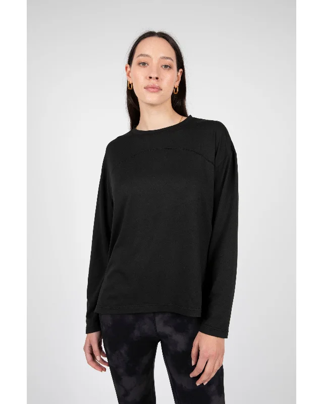 Marlow Half Time Long Sleeve Top - Black