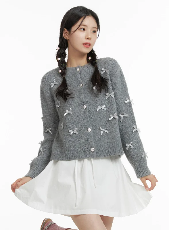 Balletcore Ribbon Button Up Sweater OJ418