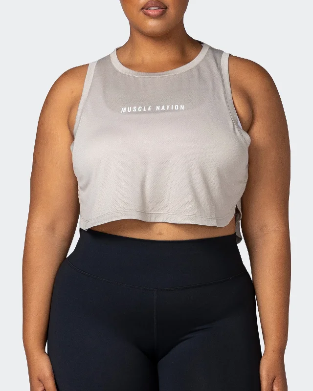 Limitless Cropped Training Tank - Bone