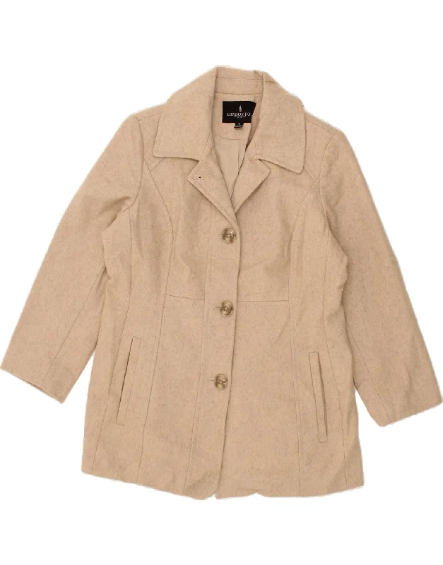 LONDON FOG Womens Overcoat UK 16 Large Beige