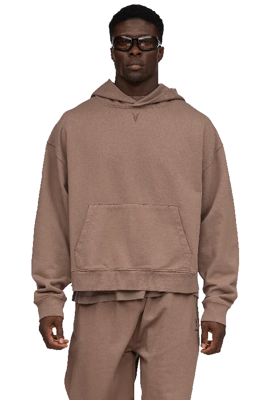 BOXY HOODIE - Tan