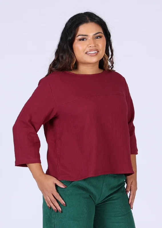 Demi Top Tibetan Red