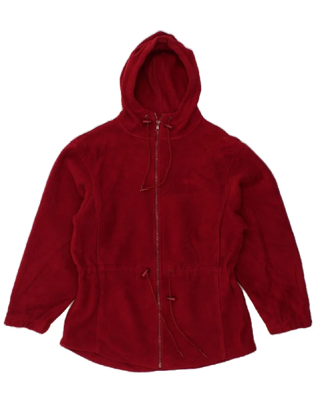 L.L.BEAN Womens Fleece Jacket UK 12 Medium Red