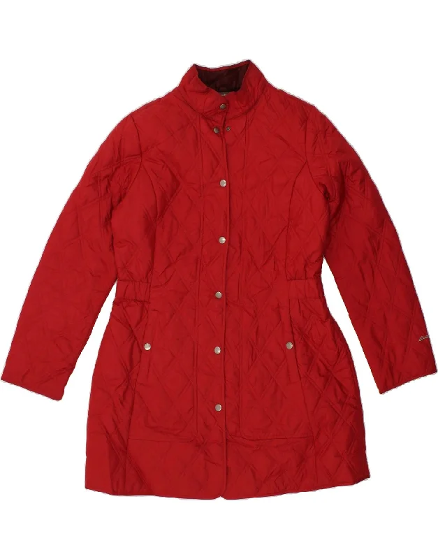 EDDIE BAUER Womens Quilted Overcoat UK 16 Large Red