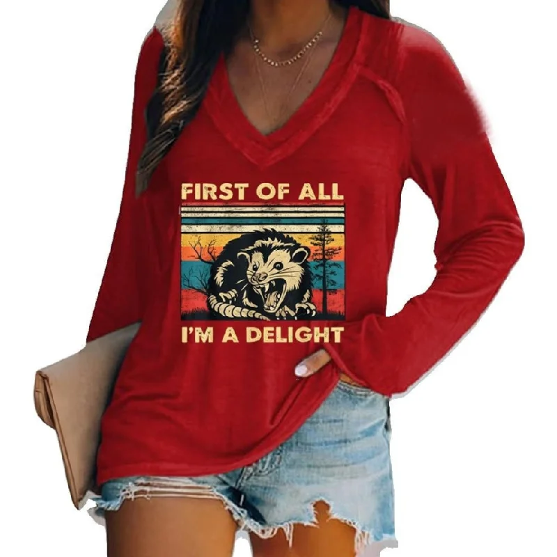 Halloween Women's V-neck Long Sleeve Horror Top