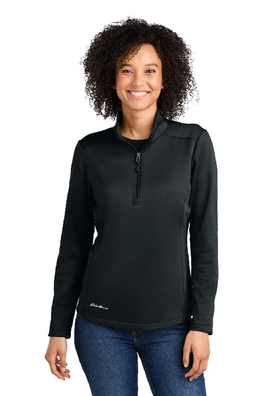 Eddie Bauer Womens Smooth Fleece 1/4 Zip Sweatshirt - Black