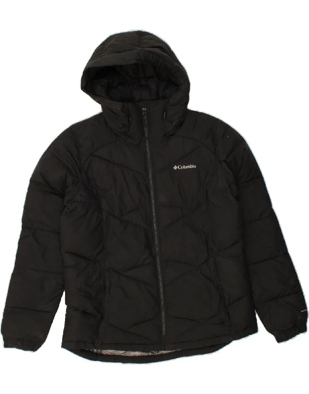 COLUMBIA Womens Omni-Heat Hooded Padded Jacket UK 16 Large Black Polyester