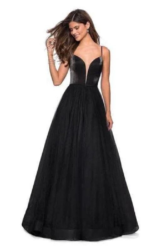 La Femme 27485SC - Plunging V-Neck Prom Dress