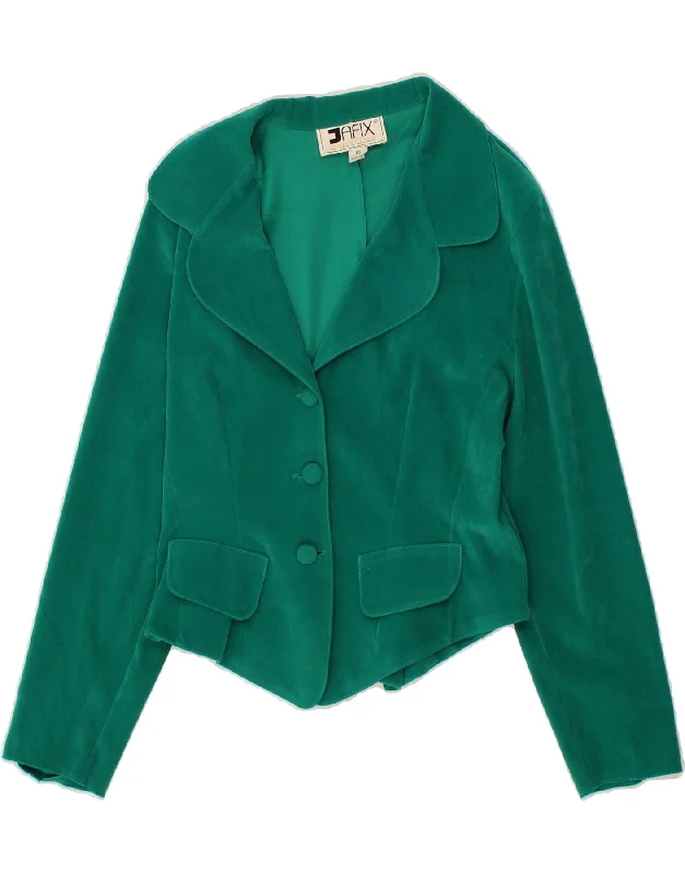 VINTAGE Womens 3 Button 3/4 Sleeve Blazer Jacket UK 18 XL Green