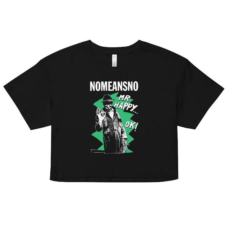 Nomeansno "Mr Happy" Black Crop Top