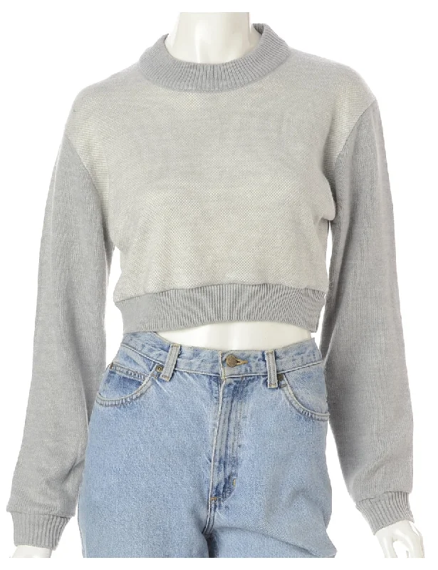 Label Alice Cropped Plain Knitted Jumper