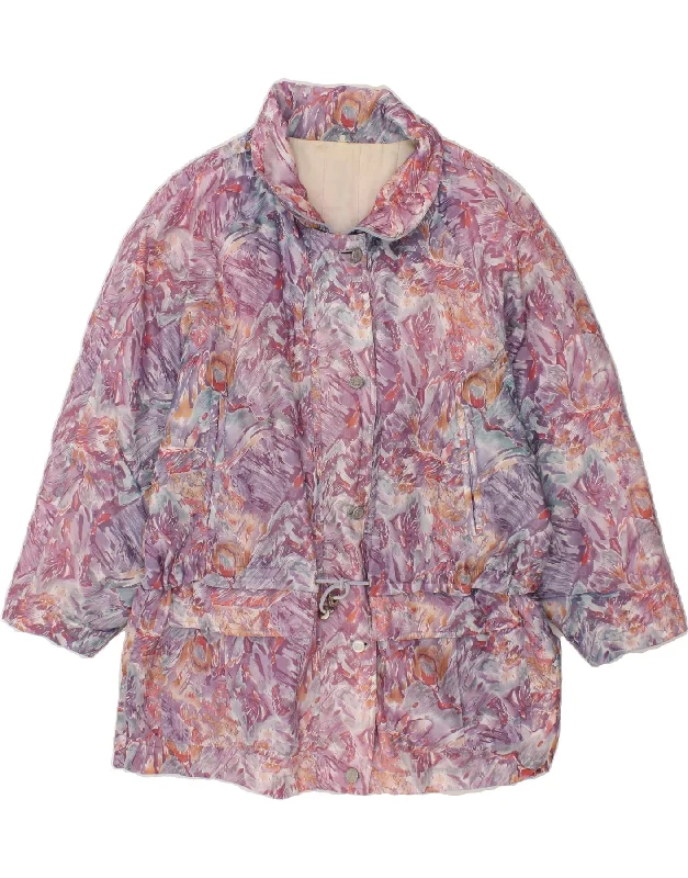 VINTAGE Womens Windbreaker Coat UK 18 XL Pink Floral