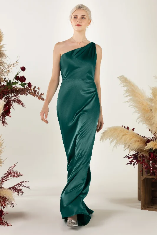 Sheath Sweep Luxe Satin Bridesmaid Dress Formal Dresses CB0503