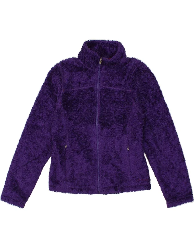 L.L.BEAN Womens Fleece Jacket UK 12 Medium Purple Polyester