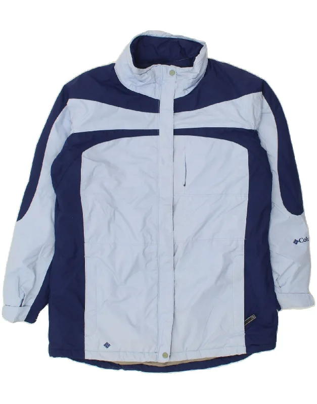 COLUMBIA Womens Windbreaker Jacket UK 40 Large Blue Colourblock Nylon