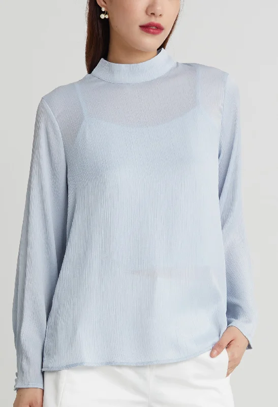 Double Lining Mock Neck Top