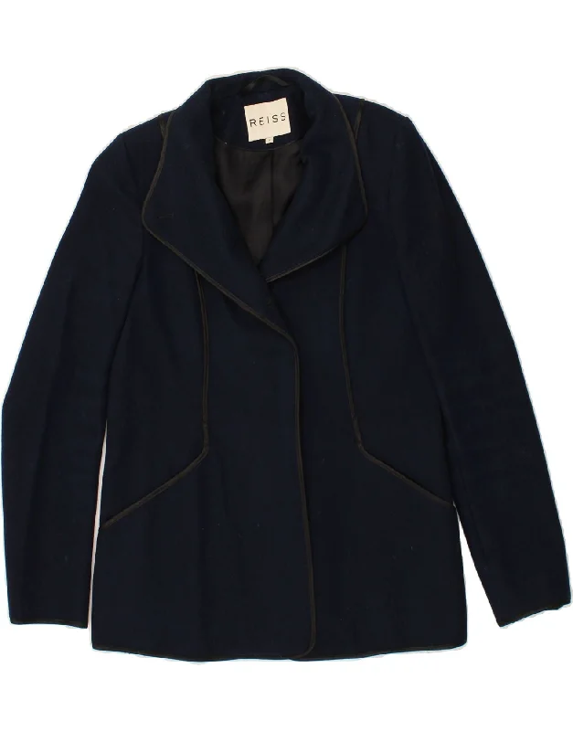 REISS Womens Blazer Jacket UK 10 Small Navy Blue New Wool