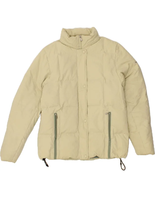 CHAMPION Womens Padded Jacket UK 14 Medium Beige Polyester