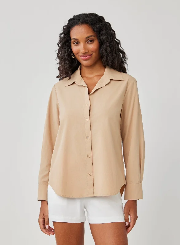 Clean Wide Collar Shirt - Kona Khaki