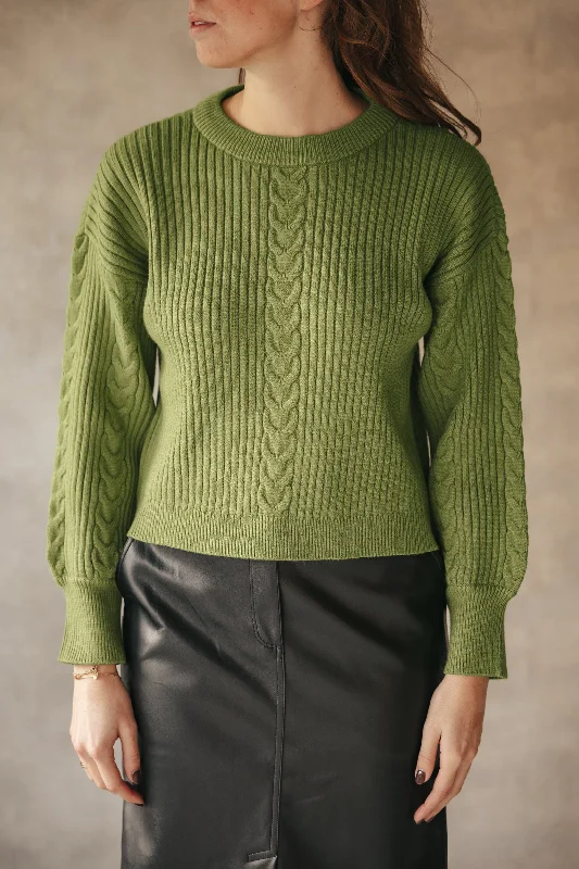 Objjony knit pullover green