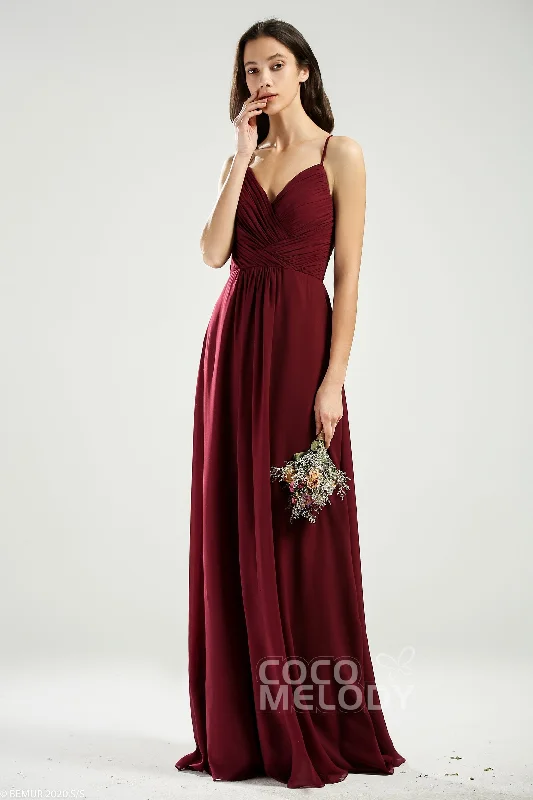 A-Line Floor Length Chiffon Bridesmaid Dress CB0639