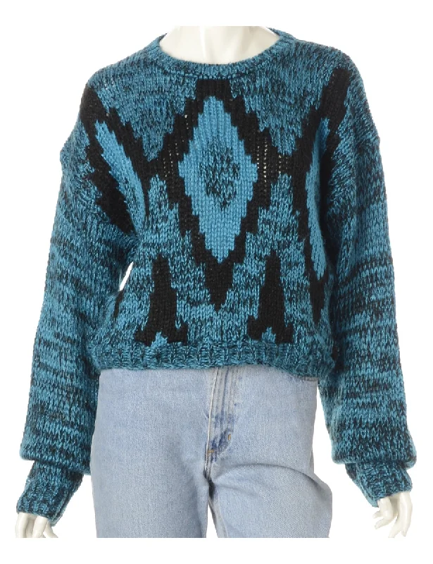 Label 80s Graphic Pattern Jumper