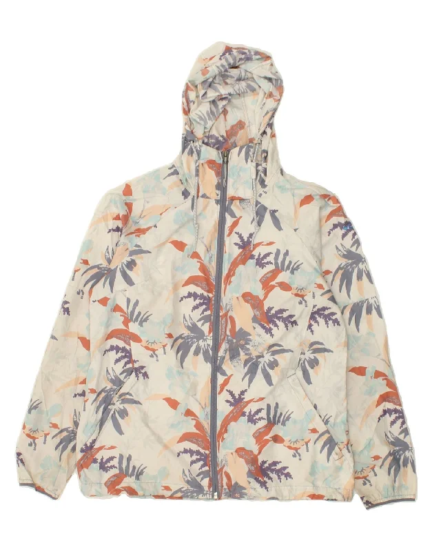 COLUMBIA Womens Hooded Rain Jacket UK 14 Medium Multicoloured Floral Nylon