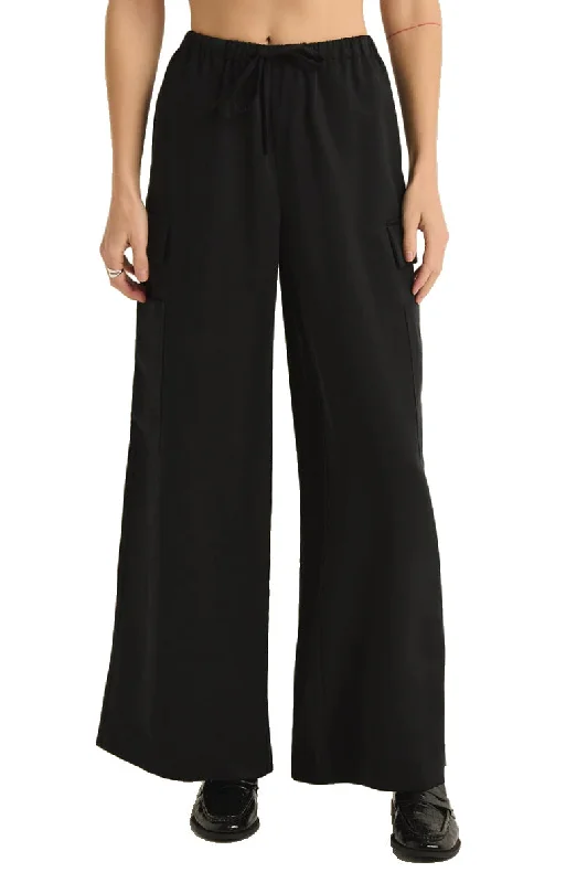 Renegade Wide Leg Cargo Pant Black